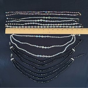 8 Glass Bead Necklaces - Vintage- 5 single strands & 3 triple strands